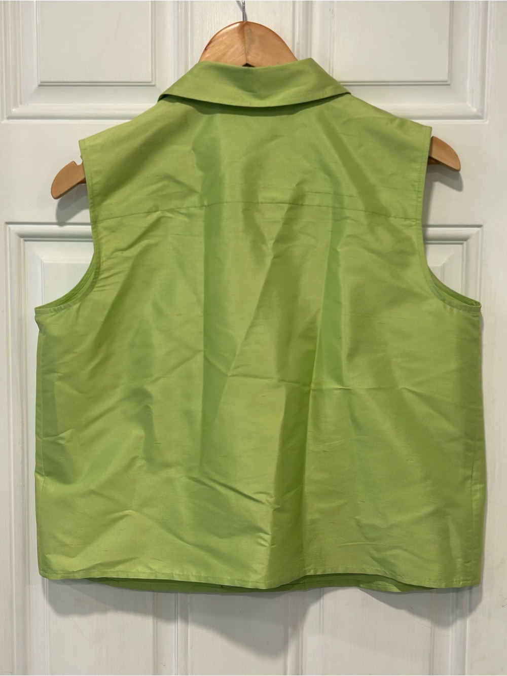 Vintage Real Clothes Saks Fifth Avenue sleeveless button-up Raw Silk Blouse Sz10 - Picture 6 of 8